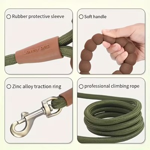 Correa para Perro No Retráctil <span class=keywords><strong>de</strong></span> Nailon y Silicona, Diseño Sólido y Moderno, para Paseos y Entrenamiento al Aire Libre, con Mango Cómodo para Perros Pequeños/Medianos - Product Image 2