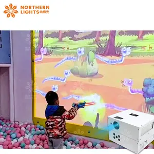 실내 어린이 놀이터 적외선 총 대화 형 벽 프로젝션 어린이 장난 꾸러기 요새 스매싱 공 게임 소프트웨어