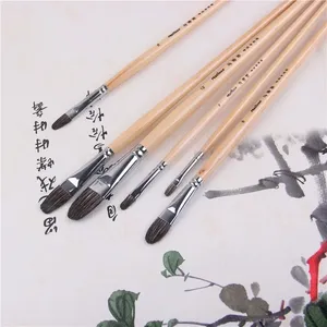 ชุดแปรงทาสีคุณภาพสูง 6 ชิ้น สำหรับสีน้ำ สีอะคริลิค สีน้ำมัน อุปกรณ์วาดภาพและระบายสี - Product Image 1