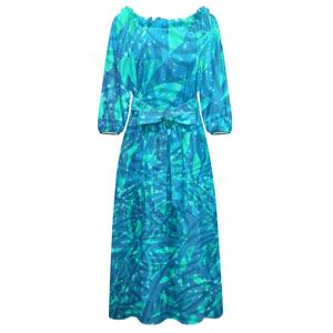 Abito Casual da donna a maniche lunghe con spalle scoperte a sublimazione stampa in <span class=keywords><strong>Chiffon</strong></span> con tracolla obliqua - Product Image 6