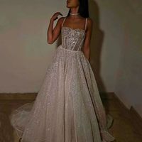 Robes de soirée LY-PD0233 robe de soirée trapèze à paillettes haut en tulle avec corset robe de soirée scintillante Vestidos Elegantes