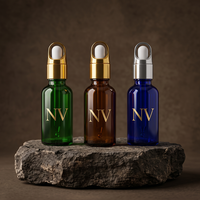 Botol Minyak Esensial Kaca Silinder 5ml-100ml Warna-Warni Custom, Wadah Dropper, Kemasan Kosmetik