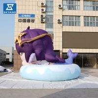 Modèle de personnage de dessin animé gonflable personnalisé avec bouée de natation flottante pour la promotion des événements et la publicité, décoration gonflable