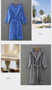 <span class=keywords><strong>100</strong></span>% coton blanc bleu gris violet col chale éponge uni sexe peignoir <span class=keywords><strong>pour</strong></span> hôtel à la maison de station thermale - Product Image 3