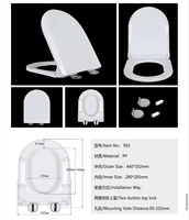 Couvre-siège de toilette traditionnel en plastique antibactérien léger à fermeture lente, allongé, à face fermée, avec plaque de protection amortissante, garantie 5 ans