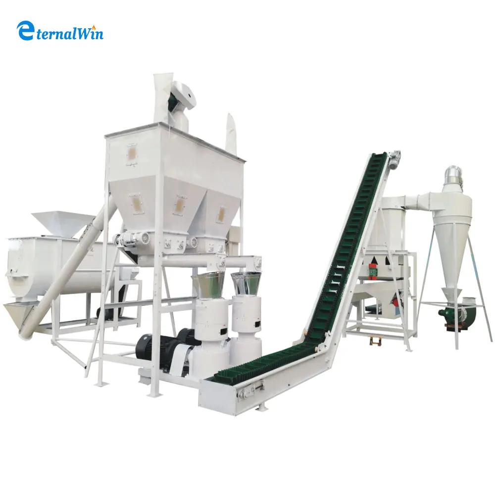 Attractive price complete poultry animal feed processing plant 1-5 ton/hr animal food plant for pig chicken goat cow feed making