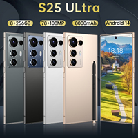 Smartphone S25 Ultra Vente Directe Fabricant Écran HD 7,3 pouces 108MP 8Go+256Go LTE CDMA 5G Double SIM OLED Déverrouillage Facial et Empreinte Digitale