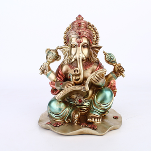 Đầy Màu sắc Nhựa thủ công bức tượng của Ganesha phức tạp Thông tin chi tiết con voi thần bức tượng cho trang trí nội thất Tôn Giáo nghệ thuật trang trí - Product Image 1