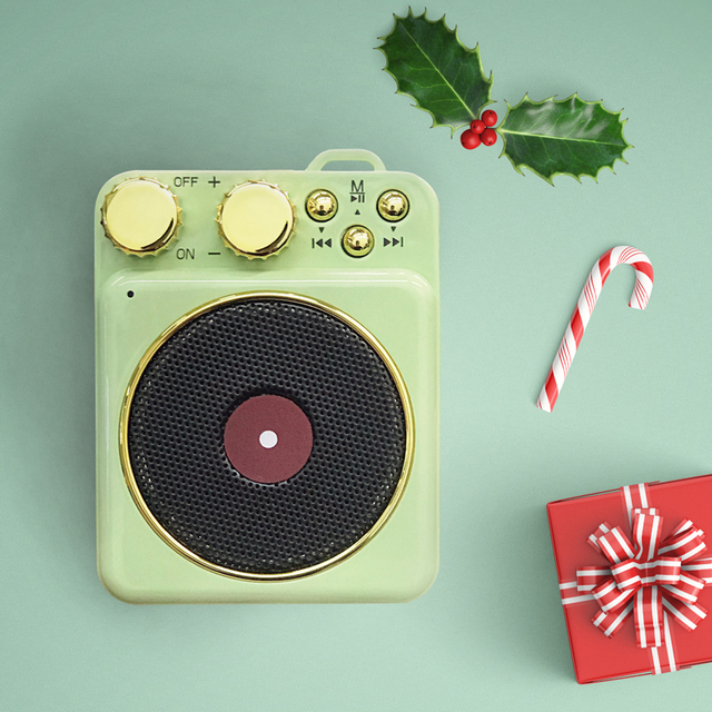 T10 Mini  Speaker, Button Metal, Old-fashioned Classic Style Old-fashioned Radio, Portable Wireless Loudspeaker