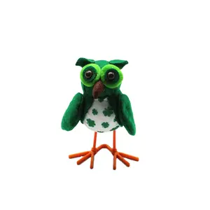 Price Offer Sample Professional Party Products Wholesale Standing Green Big Eyed Owl Doll