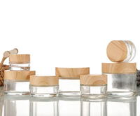 Pot en verre cosmétique fantaisie transparent de 2 oz, 4 oz, 6 oz, 8 oz, 200 ml, 100 ml, 250 ml, 50 ml avec couvercle