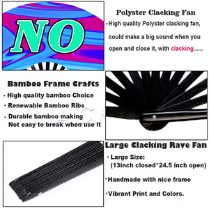 Mới Từ Lớn <span class=keywords><strong>Fan</strong></span> 33Cm Tre Tay Người Hâm Mộ Paintedclack <span class=keywords><strong>Fan</strong></span> Thăng Hoa 13 Inch Cho Lễ Hội - Product Image 5