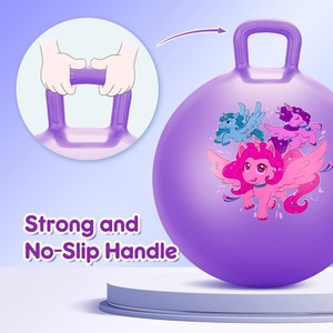 PVC Inflatable Hopper <b>Ball</b> with Handle 15 18 20 22 28 Inch for Kids <b>Bouncing</b> Jumping Garden Hopping Birthday or Christmas Party - Product Image 4