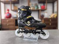 Patins à roulettes ajustables pour adultes - Vitesse, Freestyle, Course urbaine, Entraînement, 4 roues, Botte souple
