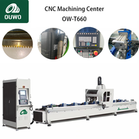 Centre d'usinage CNC pour profilés en aluminium robustes OUWO avec broche motorisée italienne, machine de fabrication de fenêtres et de portes en aluminium