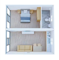 Maison préfabriquée portable à deux étages 20ft 40ft, micro-maison moderne détachable, dortoir modulaire, bureau, maison conteneur