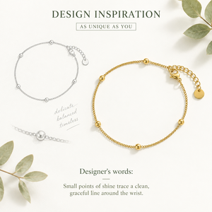 สร้อยข้อมือสแตนเลสสตีลสีทองแบบมินิมอล ประดับด้วยลูกปัดละเอียด ชุบทอง 14K ด้วยระบบสุญญากาศ - Product Image 4