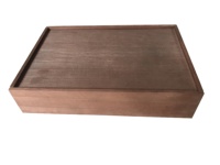 Boîte en bois de noyer avec couvercle coulissant, boîte de rangement en bois brut non fini, boîte cadeau pour bijoux, articles divers, emballage