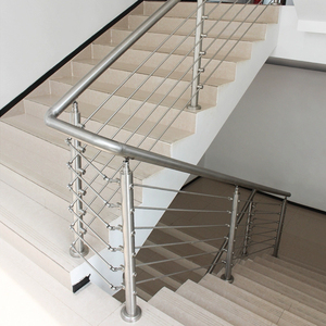 Stair <span class=keywords><strong>Railing</strong></span> Design segurança balaustradas alumínio metal frame redondo aço inoxidável Escadaria trilhos - Product Image 5