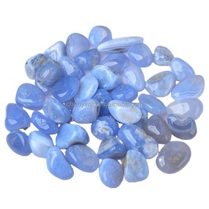 Pietra Levigata di Agata Blu da 20-40mm, Cristallo per Chakra della Gola e Agata <span class=keywords><strong>Viola</strong></span>, Gemma Tascabile Preziosa all'Ingrosso - Product Image 1