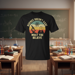 Camiseta con diseño vintage de regalo para profesores de ciencias, no le importa a la ciencia lo que crees - Product Image 3