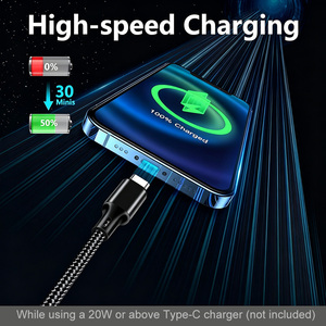 Cable de Carga Rápida USB-C con Trenzado de Nailon de 2.4A al por Mayor, Cable de 1/2/3 Metros <span class=keywords><strong>para</strong></span> Teléfonos Celulares <span class=keywords><strong>Xiaomi</strong></span> Huawei e Impresoras - Product Image 4