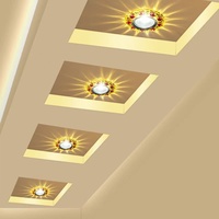Nuevas Luces LED de Techo de Cristal de 6/7/8cm con Orificio Abierto para Sala de Estar, Dormitorio, Pasillo, Luces de Techo con Efecto Ojo de Buey en Varios Colores