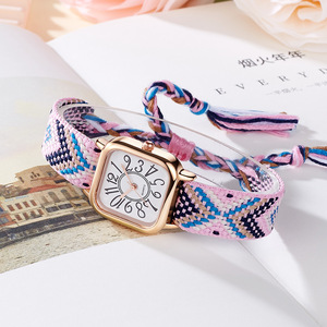 Nouvelle montre pour femme avec bracelet tissé, montre à quartz élégante - Product Image 1