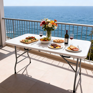 Tavolo Pieghevole Resistente all'Acqua, Tavolo <span class=keywords><strong>da</strong></span> Pranzo in Plastica per Esterni, Tavolo <span class=keywords><strong>da</strong></span> Pranzo per Ristoranti - Product Image 4