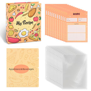 Factory Custom Blank Recipe Organizer 3 Ring Loose <strong>Leaf</strong> Binder Book Set With 50 Printing Cards Recipes and <strong>Dividers</strong> - Product Image 3