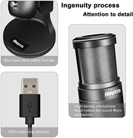 Micrófono profesional para juegos USB RGB, micrófono de transmisión de voces de Metal y plástico para Podcast Studio Gaming Mikrofo/Microfono