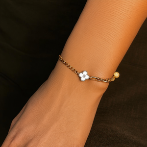 Pulsera de Cadena de Moda, Acero Inoxidable 316L, Baño de Oro PVD, Diseño de Eslabones Resistentes y Sostenibles - Product Image 3