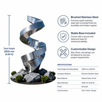 Escultura Abstracta Moderna de Acero Inoxidable, Arte en Espiral Grande para Exteriores, Escultura Metálica Personalizada para Decoración de Plazas Comerciales