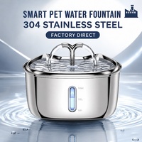 Fontaine à eau pour chat en acier inoxydable 304 de qualité alimentaire, faible bruit, fontaine à boire automatique pour animaux de compagnie avec filtre pour chats d'intérieur