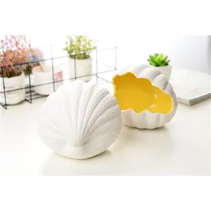 creative shell design ceramic cigarette ashtray holder storage box funny ashtray portable ceramic ashtray