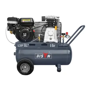 BISON 50 Liter 50 l Pull Key Start Elektro-und Benzinmotor angetriebener Luft kompressor