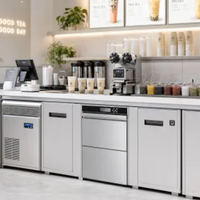 Lave-vaisselle professionnel encastrable sous comptoir avec lave-verres intégré, nettoyage automatique à haute température, certifié CE