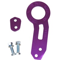 JDMotorsport88 Ensemble de crochets de remorquage universels pour voitures de course JDM, avant et arrière, en aluminium anodisé CNC T6061, finition Neo Chrome