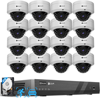 Système de caméra de sécurité PoE 4COVR 4K 16 canaux, 16x 8MP IK10, caméra IP dôme anti-vandalisme IP67, NVR avec détection humaine et véhicule, disque dur 4 To