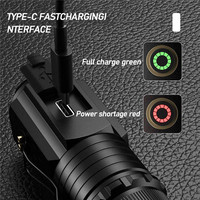Mini lampe torche puissante à 3 LED, étanche IP44, 500 lumens, 5000K lumière du jour, CRI80, rechargeable, en aluminium, avec clip de poche, portable
