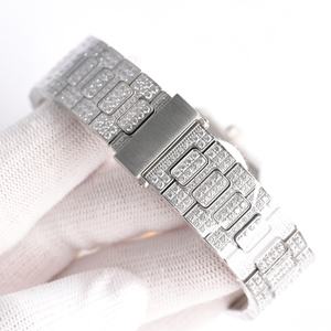 Reloj de Hombre de Lujo con Esfera Cuadrada y Diamantes, con Indicador de Fecha, Movimiento Mecánico, Reserva de Energía, Correa de 22 mm, Resistente al Agua - Product Image 4