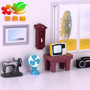 เครื่องใช้ไฟฟ้าในบ้านสไตล์เรโทร วันจินไล, ของตกแต่ง, ทีวีเรซิ่นสีดำขาว, วิทยุ, พัดลม, นาฬิกาแขวนผนัง, กล้องสไตล์ยุโรป - Product Image 3