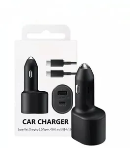 Super-schnelles aufladen 2.0 doppel-port 45 W&15 W Telefon Autoladegerät Adapter USB C Autoladegerät für Samsung S24 S23 Ultra S22 FE