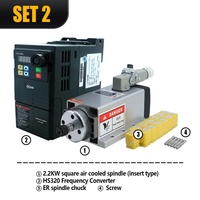 Moteur de broche refroidi par air HLTNC 2,2 kW ER20 24000 tr/min GDZ 80x73mm 220V, broche carrée pour routeur CNC, machine de fraisage du bois