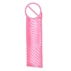 Giocattoli del sesso Dildo in lattice pene manica flessibile uomo uso personale gomma preservativi personali Extender - Product Image 4