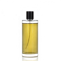 Flacon de parfum en verre cylindrique minimaliste de luxe, flacon vide pour vaporisateur de parfum avec couvercle noir, logo personnalisé pour hommes et femmes