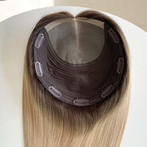 Wholesale Ready to Ship Mono <b>Lace</b> Topper with Weft for <b>White</b> Women European Russian Virgin Human Hair Pieces - Product Image 5
