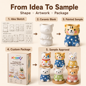 Pot à succulentes en forme d'animal, Peignez votre propre <span class=keywords><strong>poterie</strong></span>, Kit de peinture céramique DIY, Mini pot de fleurs, Ensemble d'artisanat <span class=keywords><strong>pour</strong></span> enfants, <span class=keywords><strong>Poterie</strong></span> en bisque blanche - Product Image 5