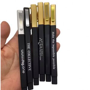Stylo en métal personnalisé avec logo, noir mat, stylos gel de luxe, stylo à bille promotionnel pour les affaires, papeterie, cadeau - Product Image 3