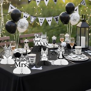 8 piezas de lencería con diseño de panal de abeja para centros de mesa, sujetadores y bragas, decoraciones para la futura señora, adornos para mesa de despedida de soltera - Product Image 4